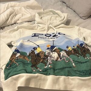 Polo by Ralph Lauren Cream Hoodie with Polo Print
